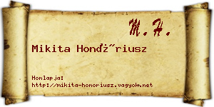 Mikita Honóriusz névjegykártya